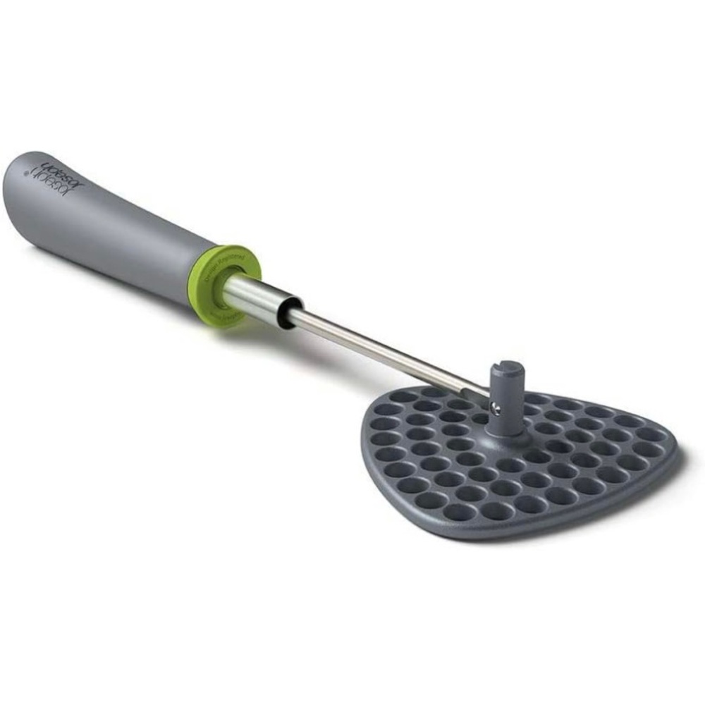 Folding Potato Masher Stores Flat Space Saving Locking, One-Size, Gray/Green